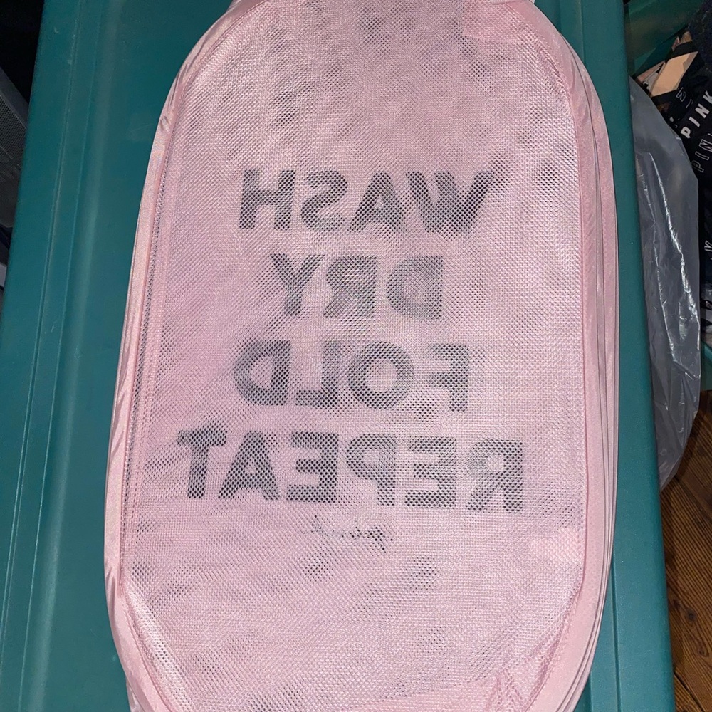 Pink Mesh Laundry Hamper - Picture 6 of 7